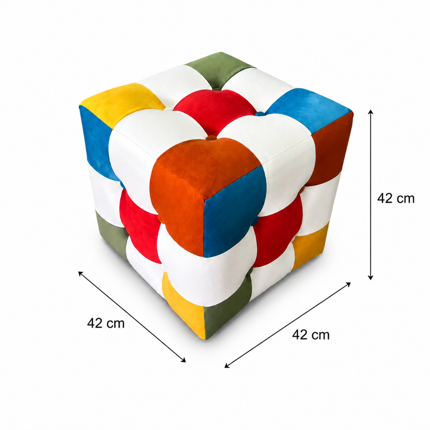 Rainbow Patchwork Puf