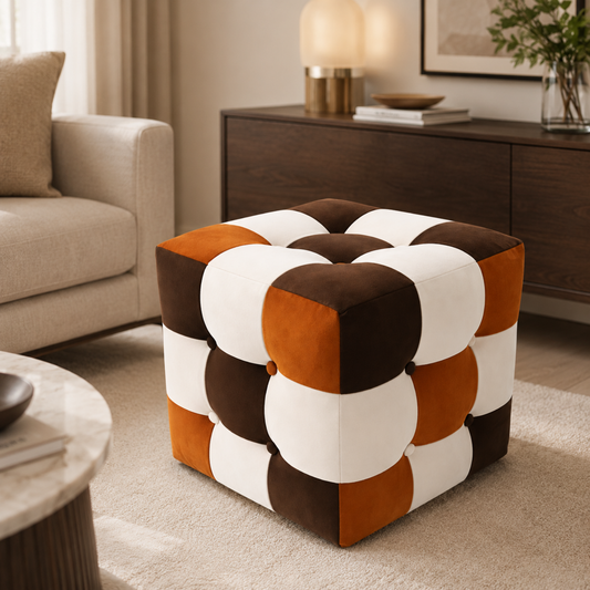 Karamel Patchwork Puf