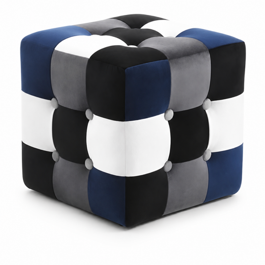 Gri Patchwork Puf