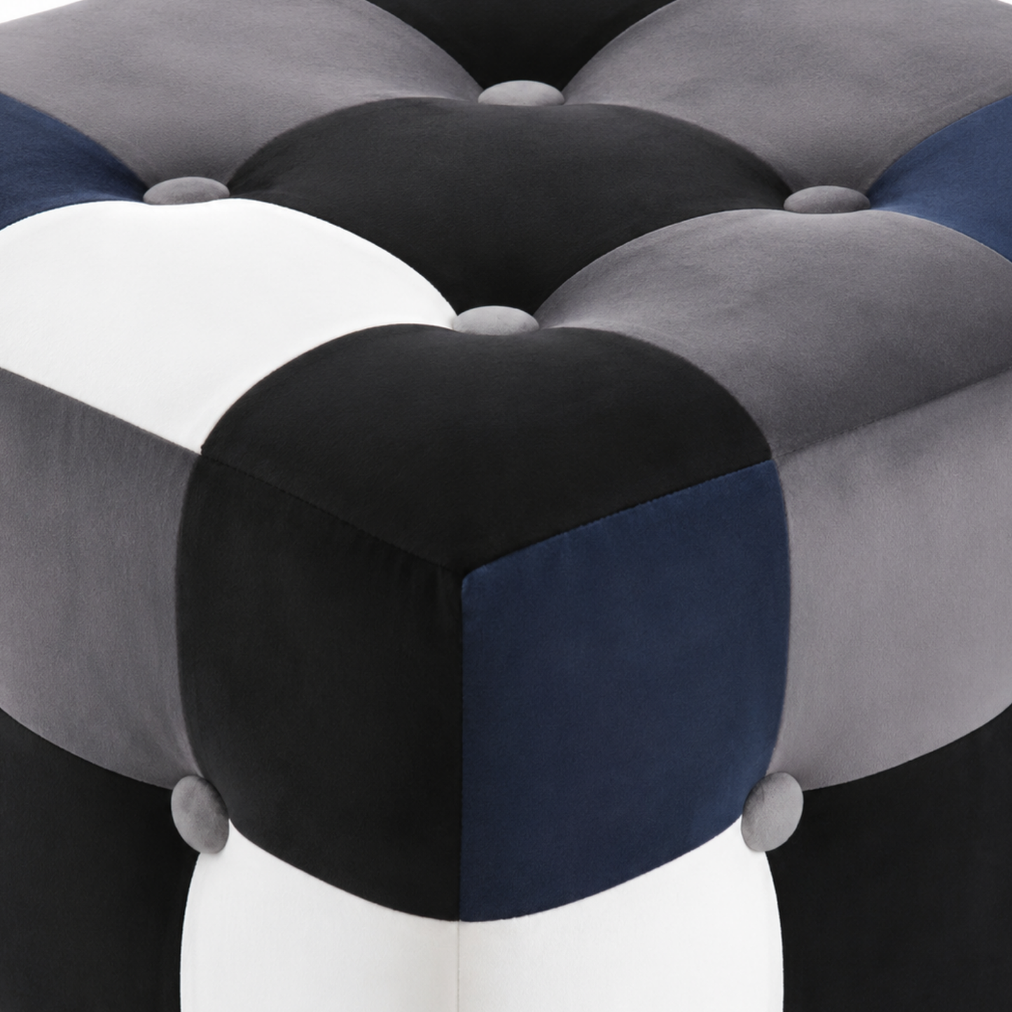 Gri Patchwork Puf