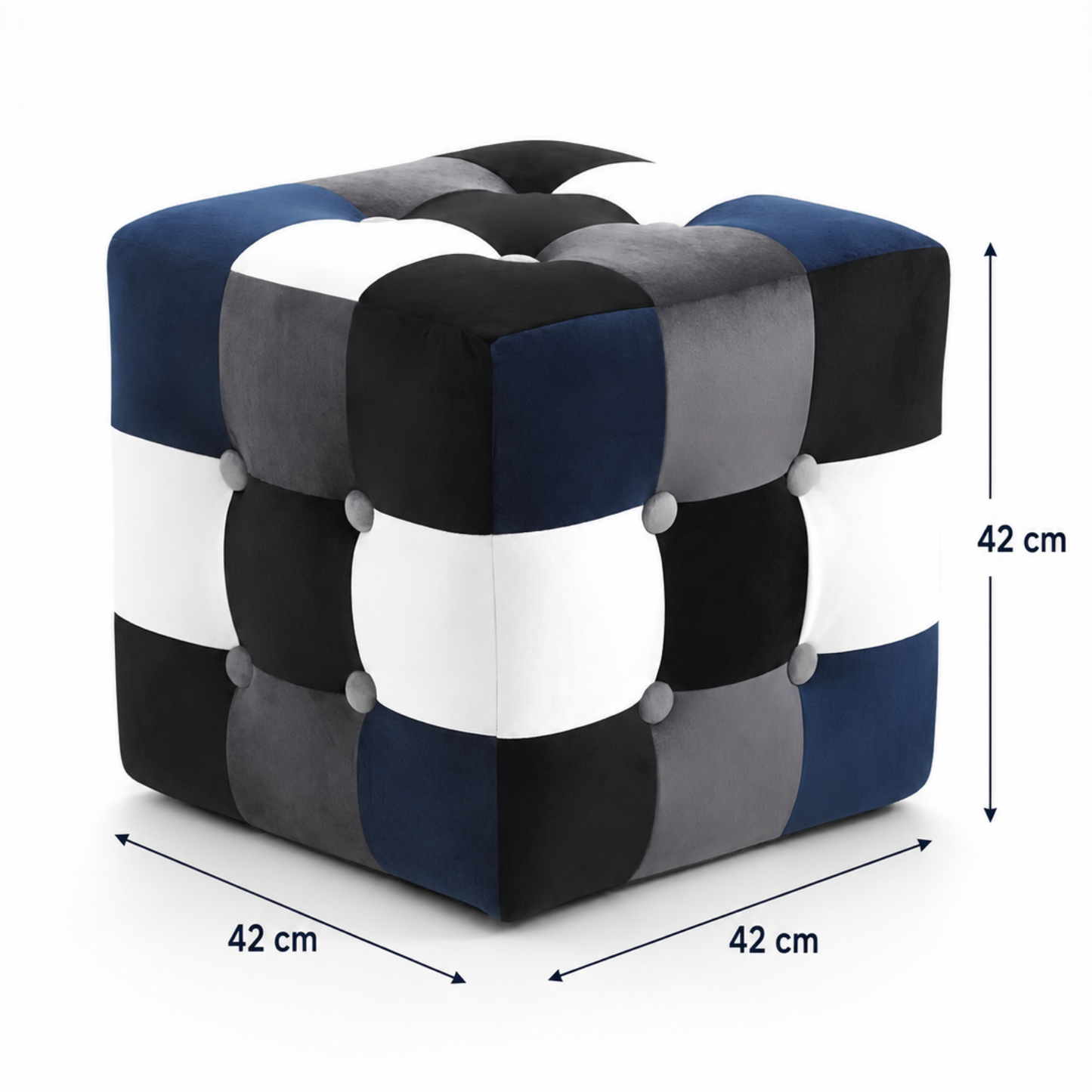 Gri Patchwork Puf