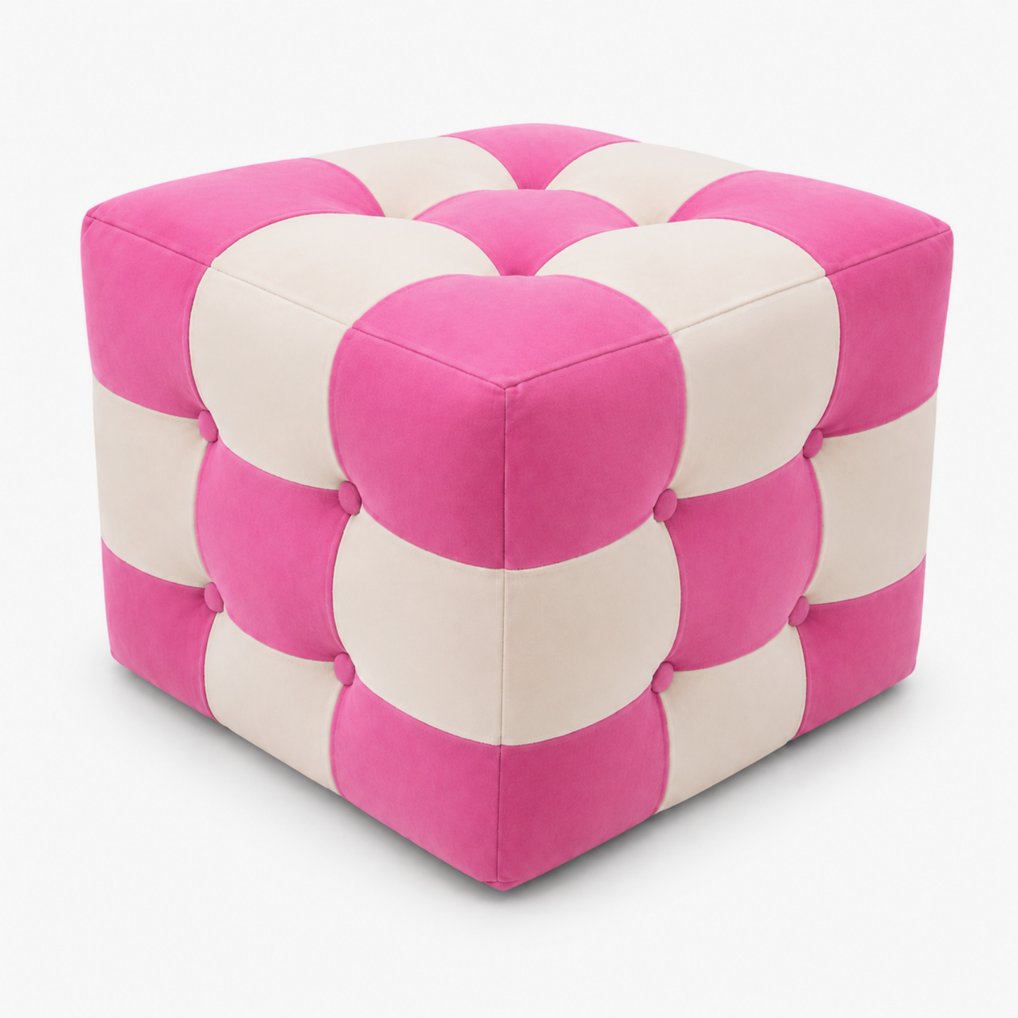 Pink Bloom Patchwork Puf