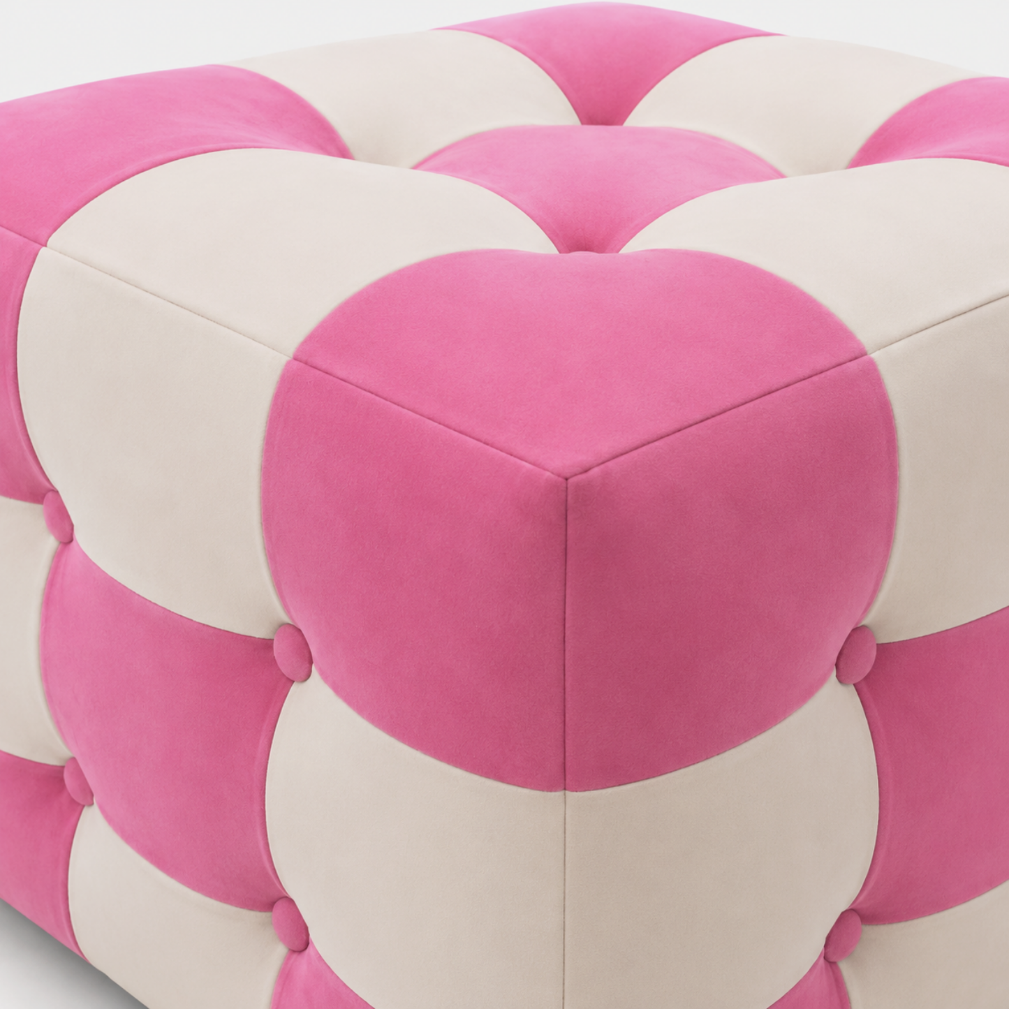 Pink Bloom Patchwork Puf