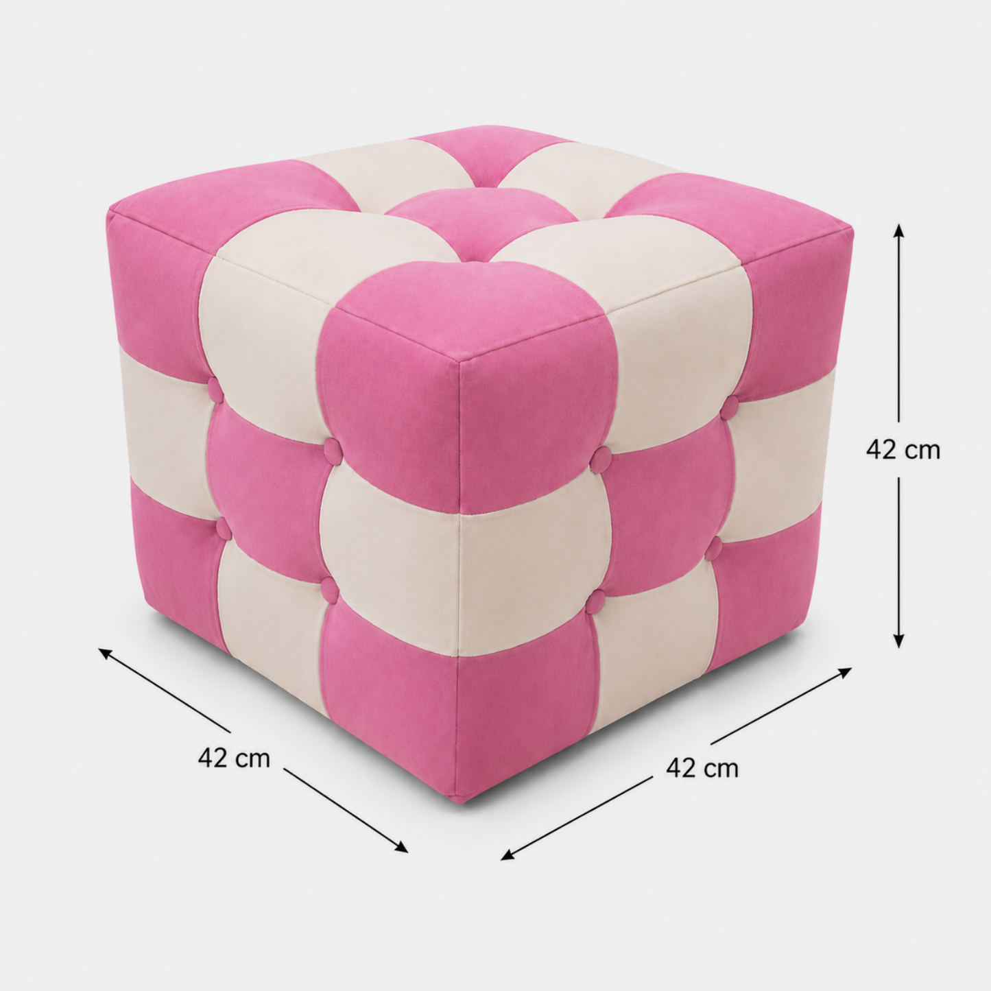 Pink Bloom Patchwork Puf