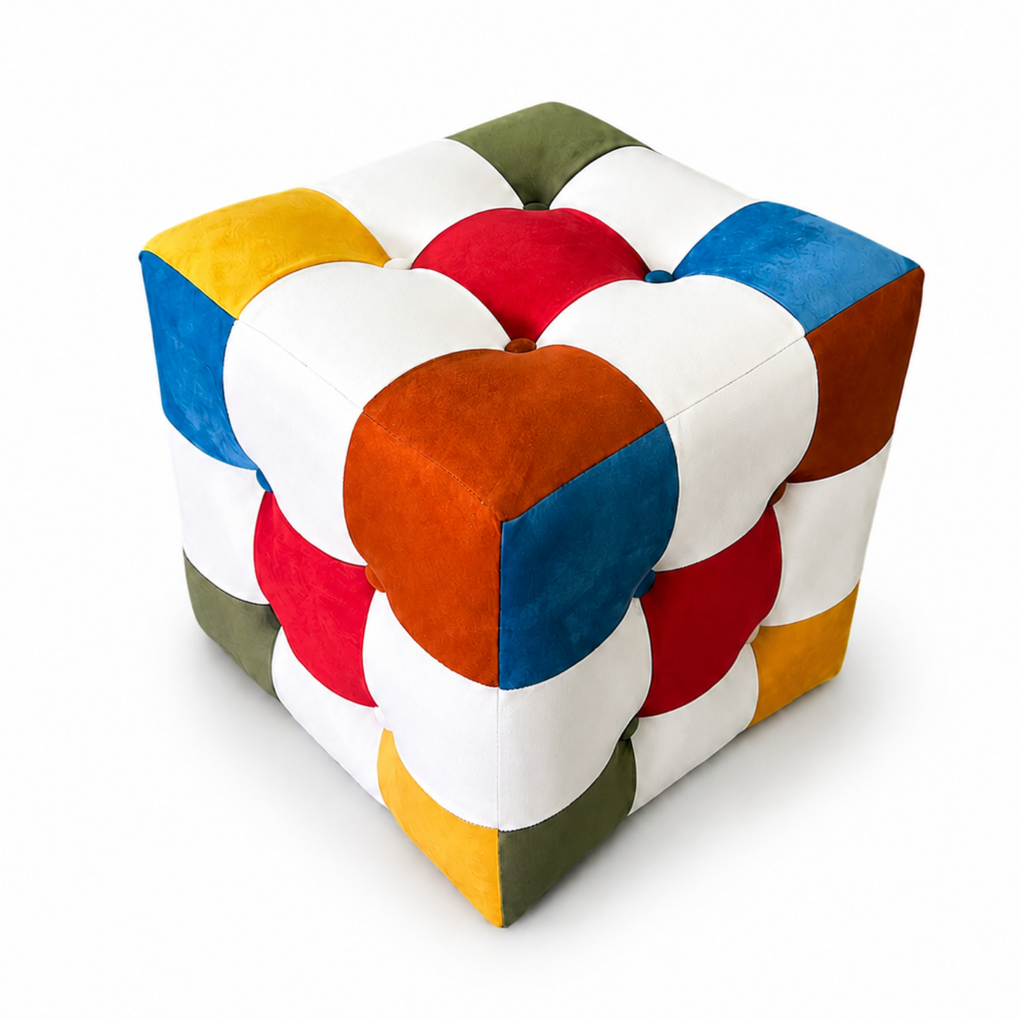Rainbow Patchwork Puf