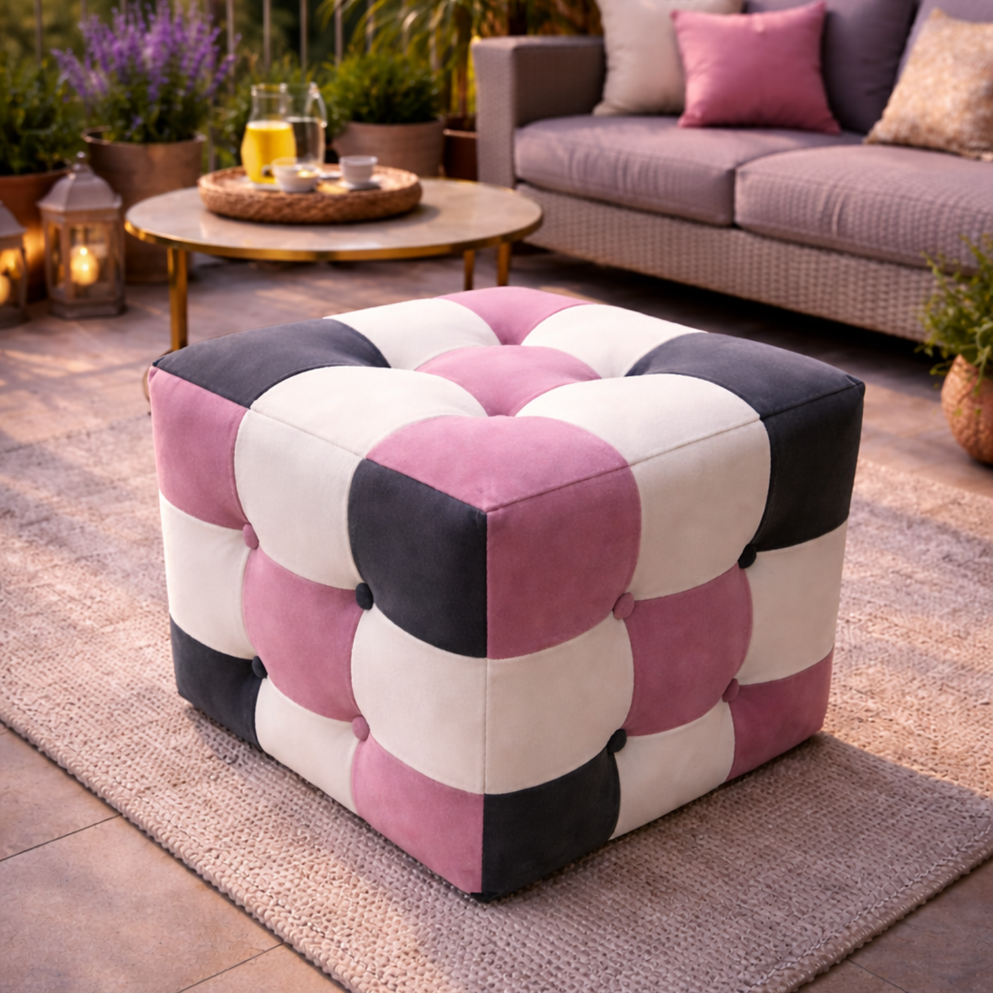 Rose Patchwork Puf